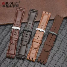 Ремешок для часов swatch 23 мм новый высококачественный мужской мягкий водонепроницаемый ремешок для часов из натуральной кожи черный коричне... (art.: 3920b7ad23dfe)