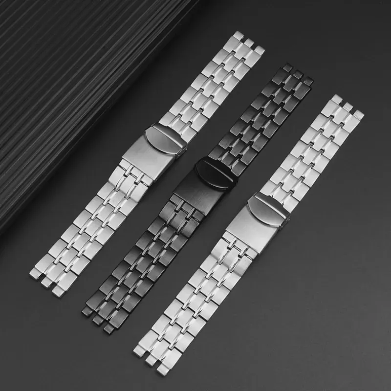 Металлический ремешок для часов Swatch Yvs451 Yvs435 Ycs443G, Черный Серебристый Стальной браслет для часов, аксессуары для часов, 19 мм 21 мм (art.: 3920bc9fe38d2)-1