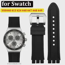 23*26 мм Силиконовый Ремешок для часов Swatch YOS440 413 424 440 447 448 449 Водонепроницаемый Резиновый Ремешок На Запястье Мужской Браслет 23 мм